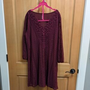 Xhilaration Deep Red Lace Dress